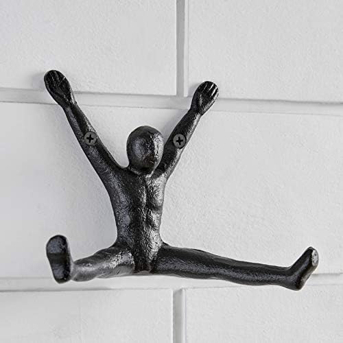 Дања Б. Скулптура На Спортист Од Леано Железо Декоративна Ѕидна Кука 2-Парче Комплет | Монтиран На Ѕид | за Крпи, Чанти, Чанти, Палта,
