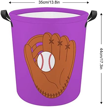 Бејзбол Уметност Кошница За Перење Склоплива Висока Облека Попречува Со Рачки Торба За Складирање
