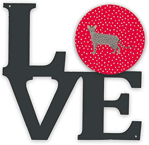 Богатствата НА каролина CK5693WALV Сафари 1 Мачка Љубов Метал Ѕид Уметнички Дела Љубов, Црвено,