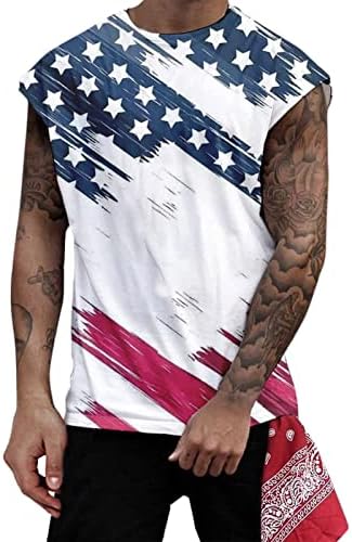 BMISEGM летни преголеми маици за мажи за независност Ден на независност 3Д печатено машко џемпер резервоар врвни обични спортски резервоари врвни мажи