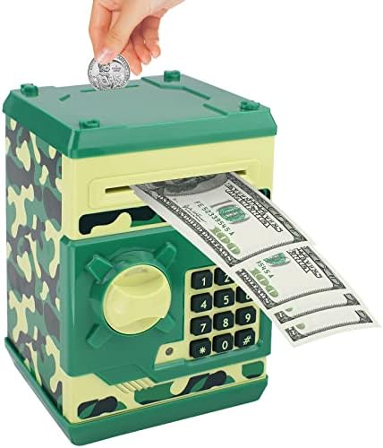 Yanaze Kids Money Bank, електронска лозинка свинче банка за парични пари за заштеда на пари за деца мини банкомат играчки подарок