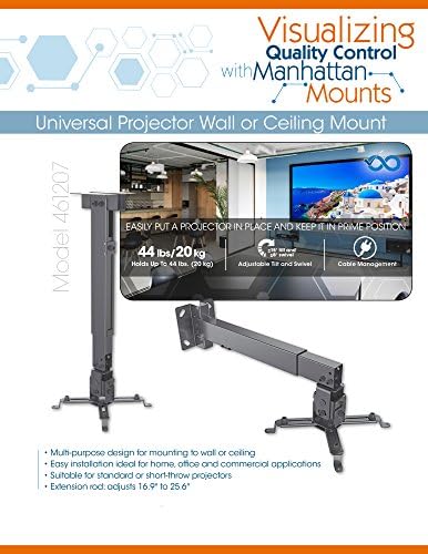 Универзален проектор на Менхетен, wallид/ таванот, монтирање до 20 кг/ 44 фунти