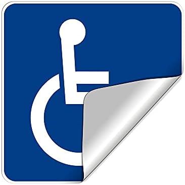 Dealzepic - знак за знак на инвалидска количка хендикепиран знак за инвалидитет | Налепница за само лепило винил - 4х4 см