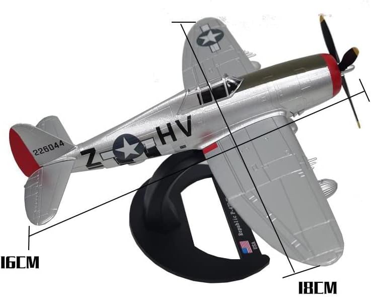 Natefemin легура WWII USAF P-47D 'Roggie Meth II' Thunderbolt Fighter Aircraft Model Aircraft Model 1:72 Model Simulation Science Model Model