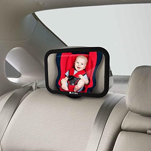 Огледало за бебешки автомобил - ретровизорско ретровизорско ретровизор за да се види дете/новороденче на седиште за бебиња, безбедносно огледало, лесна инсталациј