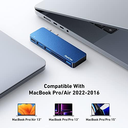 USB C Адаптер За Macbook Pro/Air 2022 2021 2020, RAYCUE USB-C Додатоци, Mac Адаптер со 3 USB 3.0 Порти, USB C До Читач На Sd/TF Картички