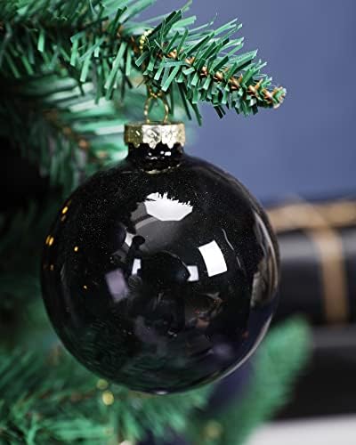 ДН декорација црно стакло божиќни украси, 3,15 ”висат Божиќни чамци за декорација на Божиќ, сет од 9 декор за празник, Ноќта на вештерките, подарокот за венчавки