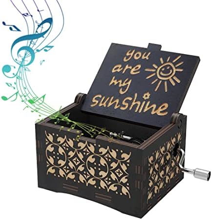 Болунлун ти си мојата музичка кутија за сонце, подарок за ќерка/син за мајка/баба, дрво ласерско гравура гроздобер музичка кутија, ден на мајка,