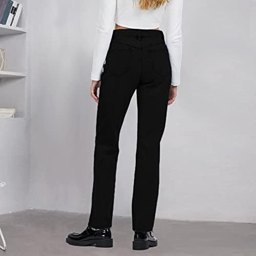 Etkiaенски жени хареми панталони панталони буги права фармерки жени црни долги панталони жени со високи половини панталони