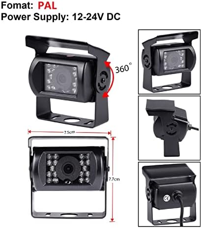 Ahd 720P Резервна Камера, 18 IR Led Диоди Ноќно Гледање И 4pin GX12-4 Конектор, Водоотпорна Замена ЗА RV/Камион/Приколка/Ван/Кампер
