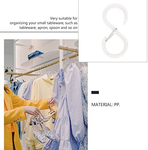 Angoily 16pcs куки облека мултифункционална тава виси завеса на отворено pp гардероба торба торба во форма садови за закачалки обликувани
