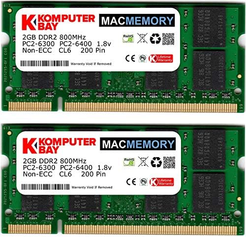 Computerbay MACMEMORY APPLE 4gb Комплет PC2-6300 800MHz DDR2 SODIMM iMac И Macbook Меморија