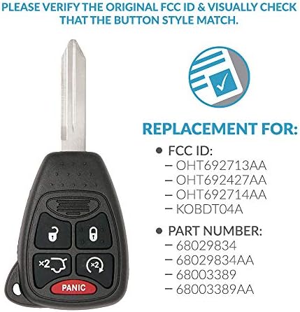 Замена на без клучеви за далечински управувачки возила за влез без клуч, кои користат 5 копче OHT692427AA - 2 пакувања