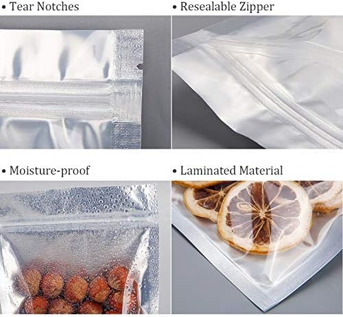 Кингрол 150 Пакување 5 х 7,8 Инчи Алуминиумска Фолија Застанете Торбички За Храна Со Патент За Запечатување Со Заптивка За Заклучување, Вреќи
