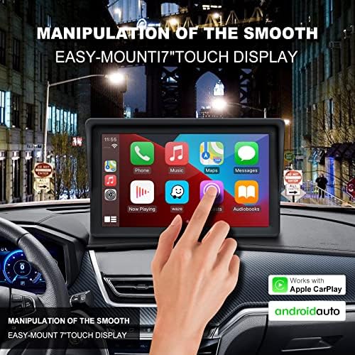 EZoneTronics Нова GPS Навигација За Сите Автомобили, Пренослив Apple Carplay и Безжичен Android Auto 7 Инчен Ips Екран Поддршка