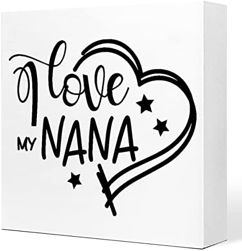 Нана подарок од внука, Денот на мајката роденденски подароци за Нана, сакам плакета на Нана Вуд, знак за дрво блок, знак за украси