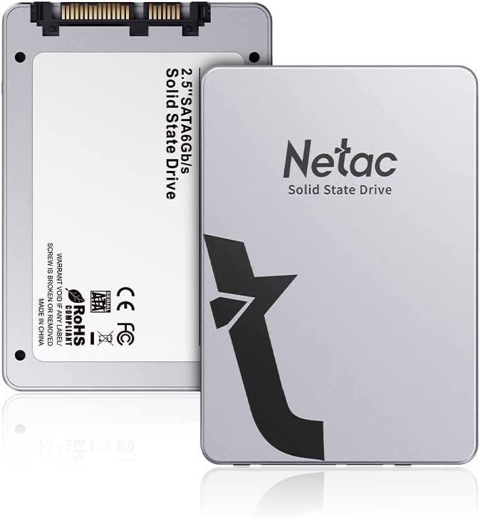 Внатрешен компјутер Netac 512 GB SSD до 550MB/s SATA 2.5 инчен внатрешен SSD 3D NAND лесен за инсталирање за игра со брзина на надградба