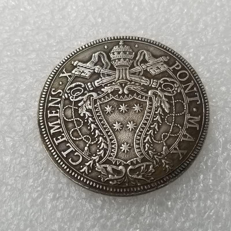 Антички Занаети 1675 Италијански Сребрени Сребрени Долари Сребрени Кружни Странски Монети Античка Колекција 65