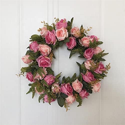 Хукаи 17 инчи две бои роза цвет гранче базен венец за свадба цвет украсен декорација на вратата на вратата