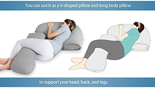 Инсенска перница за бременост за спиење, перница во форма на тело за странично спиење, одвојлива перница за бременост со целосна поддршка