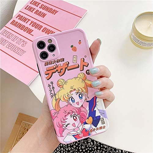 Kimzozkoala за iPhone 11 Pro Max Case Cover, Kawaii Јапонија аниме цртан филм морнар месечина кутија естетска симпатична девојка заштитна