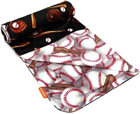 Драги бебешки опрема Делукс реверзибилни бебешки ќебиња, обичај минки за бејзбол бејзбол лилјак, 38 инчи од 29 инчи