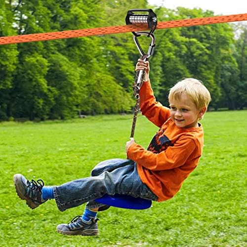 Поштенски линии за деца на отворено играчки - комплети за макара со 65 стапки slackline, најмногу додаток за курсот за пречки во воин за деца