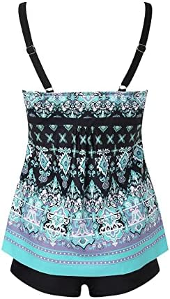 Lcepcy Women's High Belly Tankini поставува две парчиња контрола на стомакот со високи костими за капење на врвот на резервоарот за капење