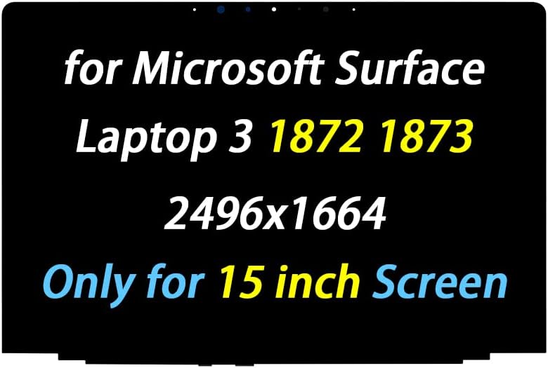 Замена на екранот PEHDPVS 15 За Microsoft Surface Laptop 3 M1082395-010 1872 1873 2496X1664 LCD дисплеј Дигитализатор на дигитализатор