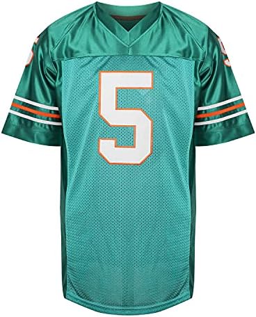 Mens Ray Fink 5 Ace Ventura Pet Detective Jim Carrey Movie Football Jersey сите зашиени зелени S-xxxl