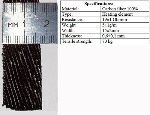 Лента за јаглерод грејач 17 стапки должина x 0,59 во ширина