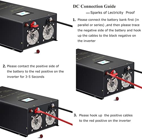 WZRELB 3500W 48V Сплит фаза чист инвертер на синусен бран 48VDC Влез на 120VAC 240V AC, 4 продажни места, терминал на AC Hardwire, LCD