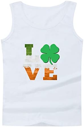 Машки резервоар елеци Св Патрикс Ден маица Менс Атлетски резервоар без ракави, врвен тренинг-маица со ирска шамарока маица