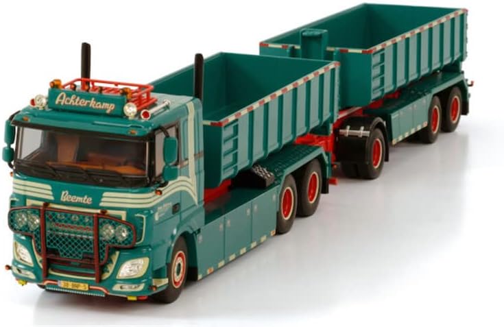 За WSI за DAF XF Comfort Cab MY2017 6x2 ознака Axle Hooklift System Rigid Truck Lurbar + Container Container 15M3 Ben Achterkamp 1/50 Diecast Truck Pre-Builed Model