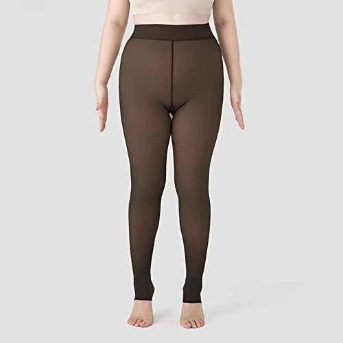 Термички хеланки на ZDDO за жени плус големина, зимско дебело топло лажно проucиркање на хулахопки руно наредени панталони