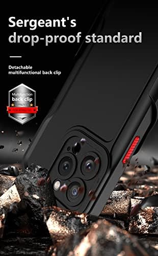 Телефонски заштитен флип куќиште компатибилен со iPhone 12 Pro Max 6.7inch Case со клип, со вграден 360 ° ротирачки прстен за заштитен одвојување на куќиштето, футрола за клип на ?