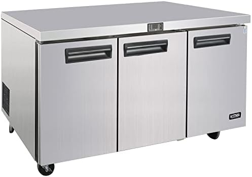 Комерцијални фрижидери за комерцијални ладилници за комерцијални ладилници, 3 врати под шалтер фрижидер - 21 ку. ФТ, не'рѓосувачки челик