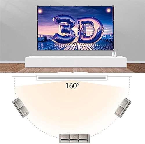 CXDTBH 120 инчи преклопен филмски проектор Екран 16: 9 Позадина крпа за домашно кино театар DLP бело без набори црно-еднострано