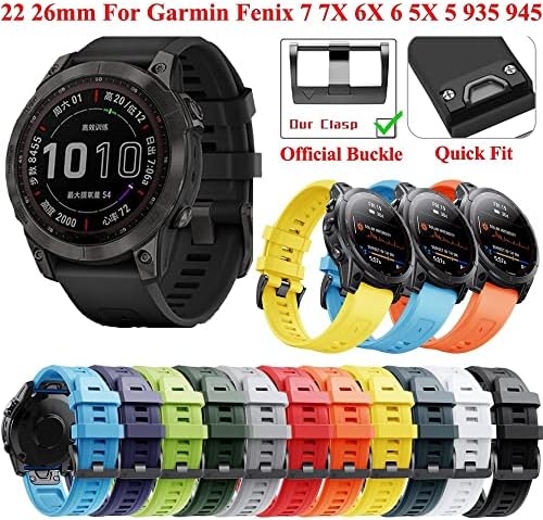 DJDLFA 22 26mm Силиконски Часовник Ремени За Garmin Феникс 6X 6 Pro 7X 7 5 5X 3 3HR 945 Паметен Часовник Нараквица Брзо Ослободување Нараквица