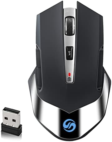 БЕЗЖИЧЕН Глушец Вегко, Глувче На Полнење C31, Механички Тивок Компјутерски Глушец Со Интелигентно Светло За Навестување, USB Приемник Од 2,4