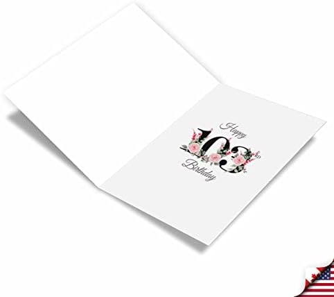 NobleWorks 103 -та пресвртница за роденденска честитка со 5 x 7 инчи плик цветна возраст 103 C8269MBG
