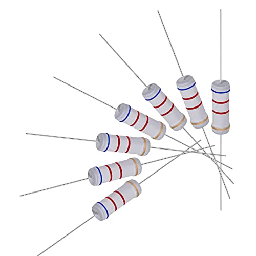 UXCELL 40PCS 6,2K OHM отпорник, 3W 5% отпорници на филмот за толеранција на метал оксид, олово, доказ за пламен за електронски проекти