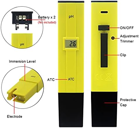 N/A дигитален pH мерач на мерач на вода пенкало 0-14 pH високо точно за аквариумска почва храна лабораторија PH монитор АТЦ преносен
