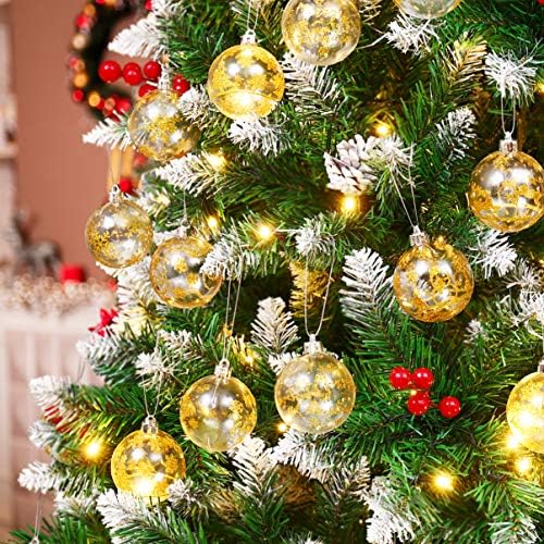 Орнаменти на новогодишни елки, 7 модели 42 Пакуваат златни расипувачки божиќни украси со снегулка, снежен човек, новогодишна