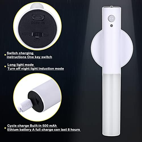 4 парчиња Led Сензор За Движење Ноќно Светло USB Сензор За Тело За Магнет На Полнење Ноќни Светла Во Ходникот Безжична Батерија Управувана