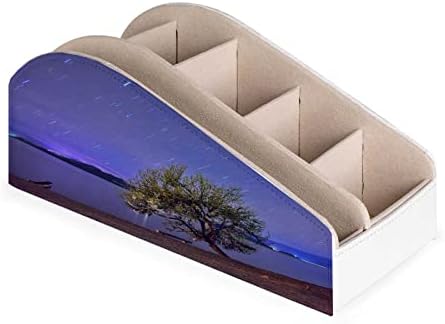 Кутија за складирање на далечински управувач со десктоп Меик, долга изложеност на starвезда ноќта starвездено небо дрво езеро со шест-одделенија