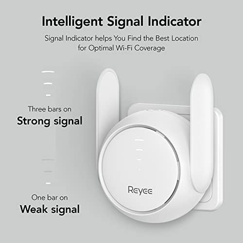 Reyee WiFi Продолжувач Засилувач Сигнал Повторувач,1200 Mbps, 2 Fem Независни Сигнал Засилувач Покриеност до 2800 квадратни метри.фт.