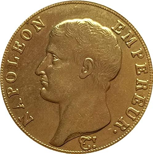 1814 Француски монети бакарни позлатени златни рано -монети занаетчиски колекции Колекција комеморативна монета