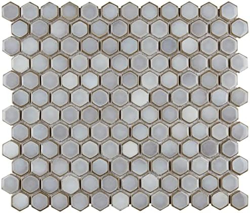 Somertile Hudson 1 „Hex 13-1/4“ x 11-7/8 “x 5mm сиво порцелански мозаик плочка