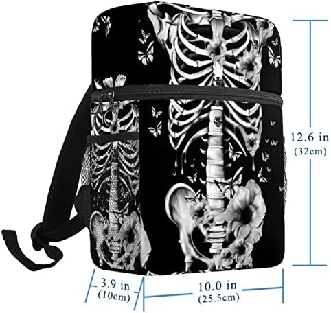 VBFOFBV Патување Ранец, Лаптоп Ранец За Жени Мажи, Моден Ранец, Сива Скелет Цвет Пеперутка Ретро